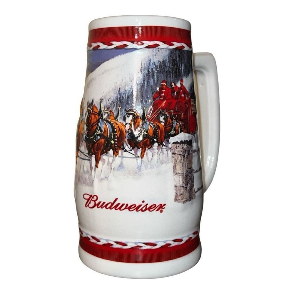 2010 Christmas holiday Budweiser beer stein